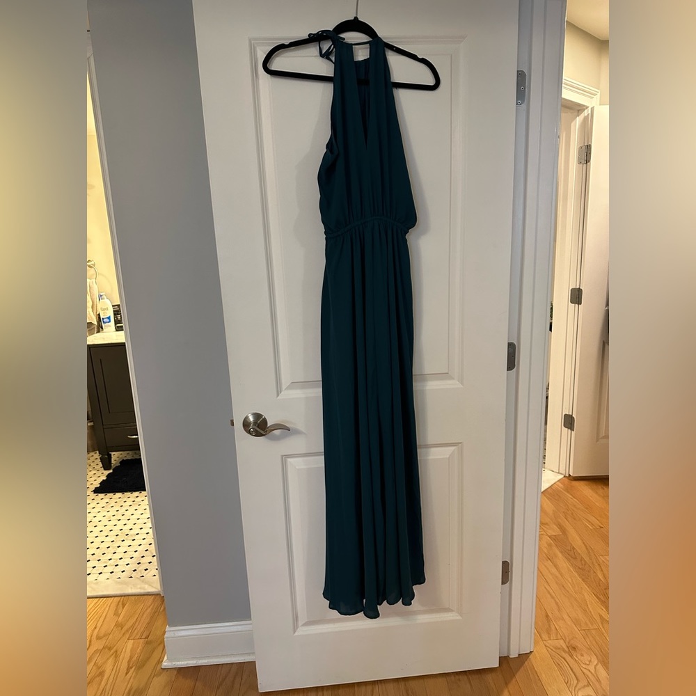 Lulus forest green halter dress
